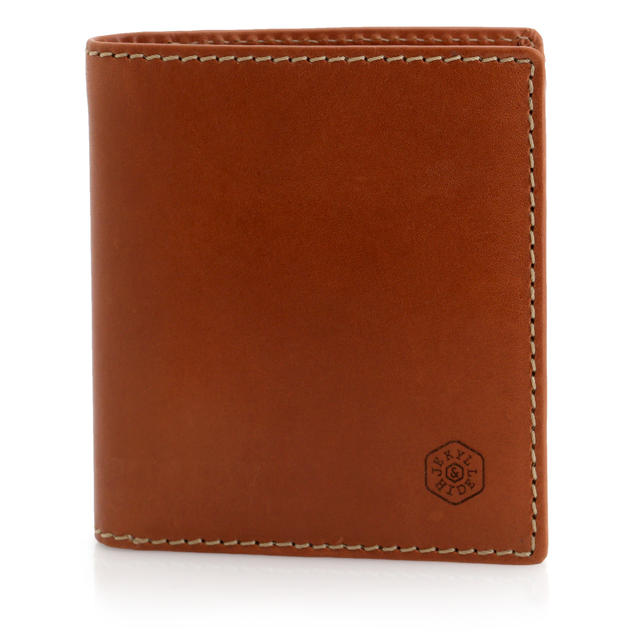 Jekyll and Hyde Bifold Card Holder with zippered coin pouch, Roma Tan
