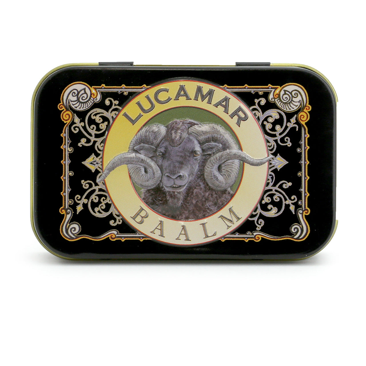 Lucamar Beard Baalm black tin 50g- top view