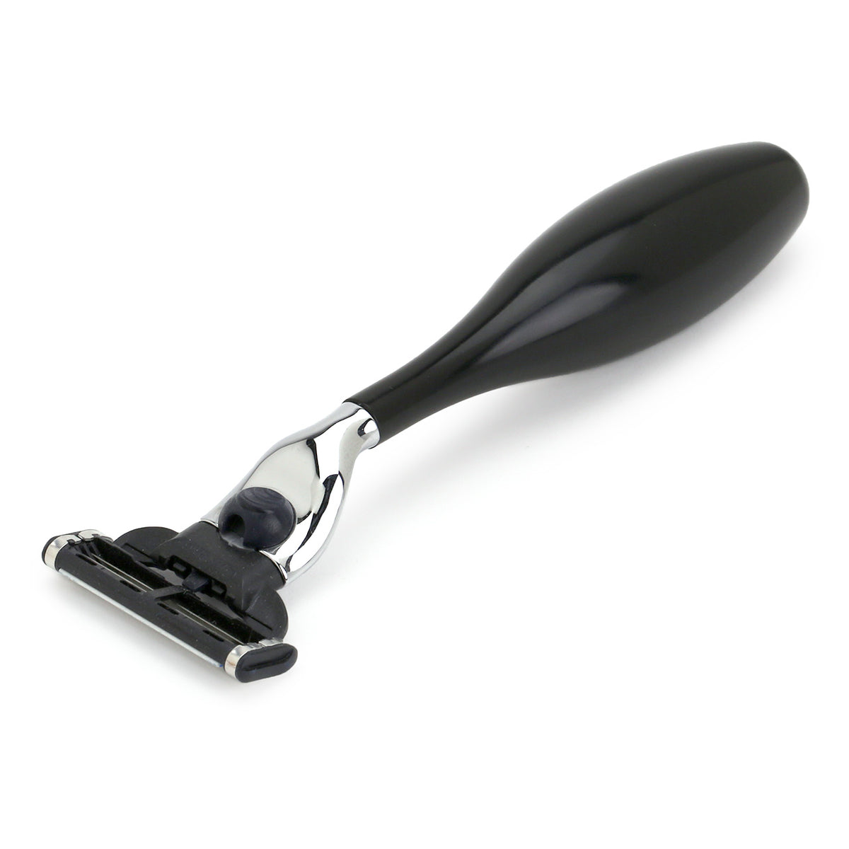 Merker black grippy-handled Mach3 razor for men or women