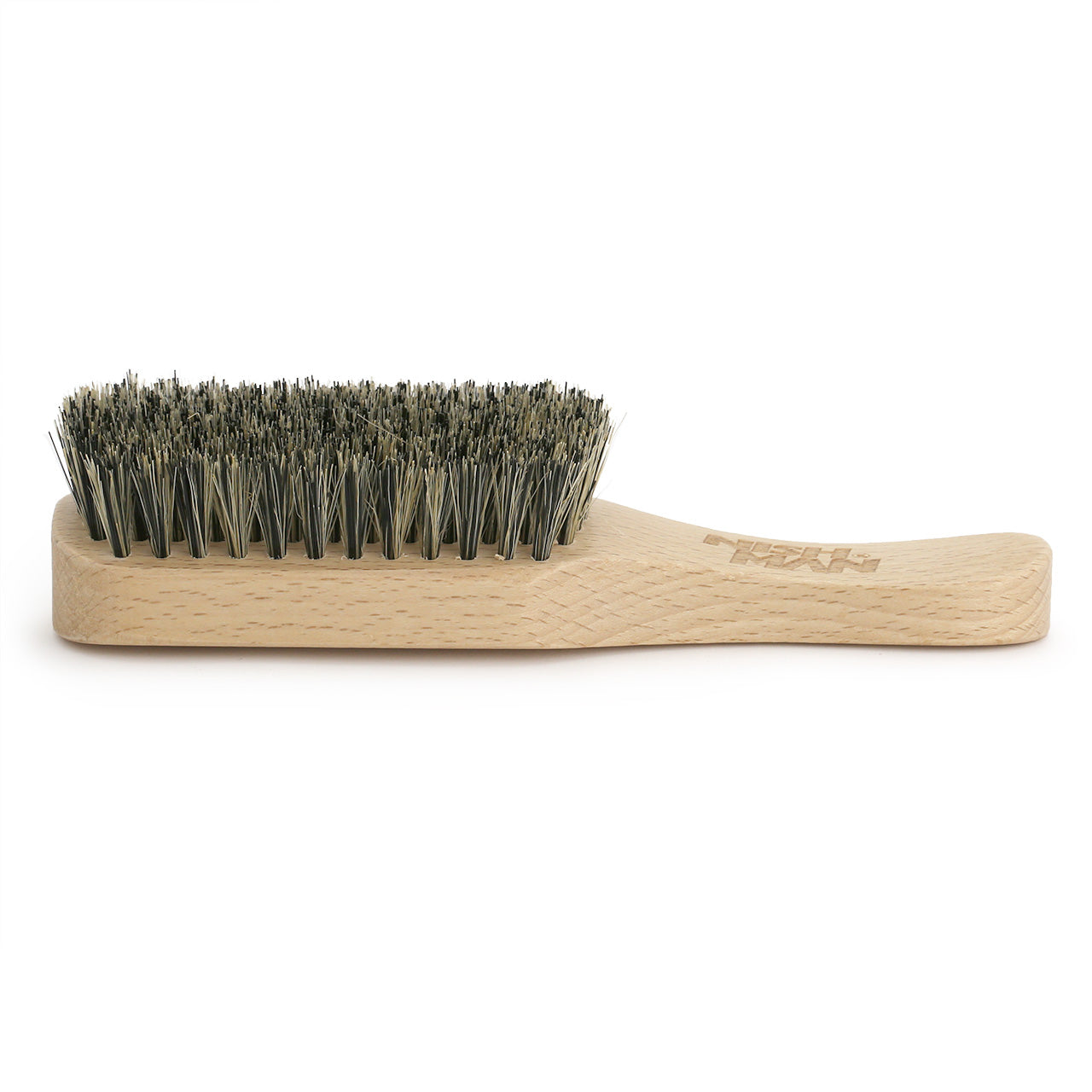 Nishman Wooden Handled Beard Brush in hang packaging
