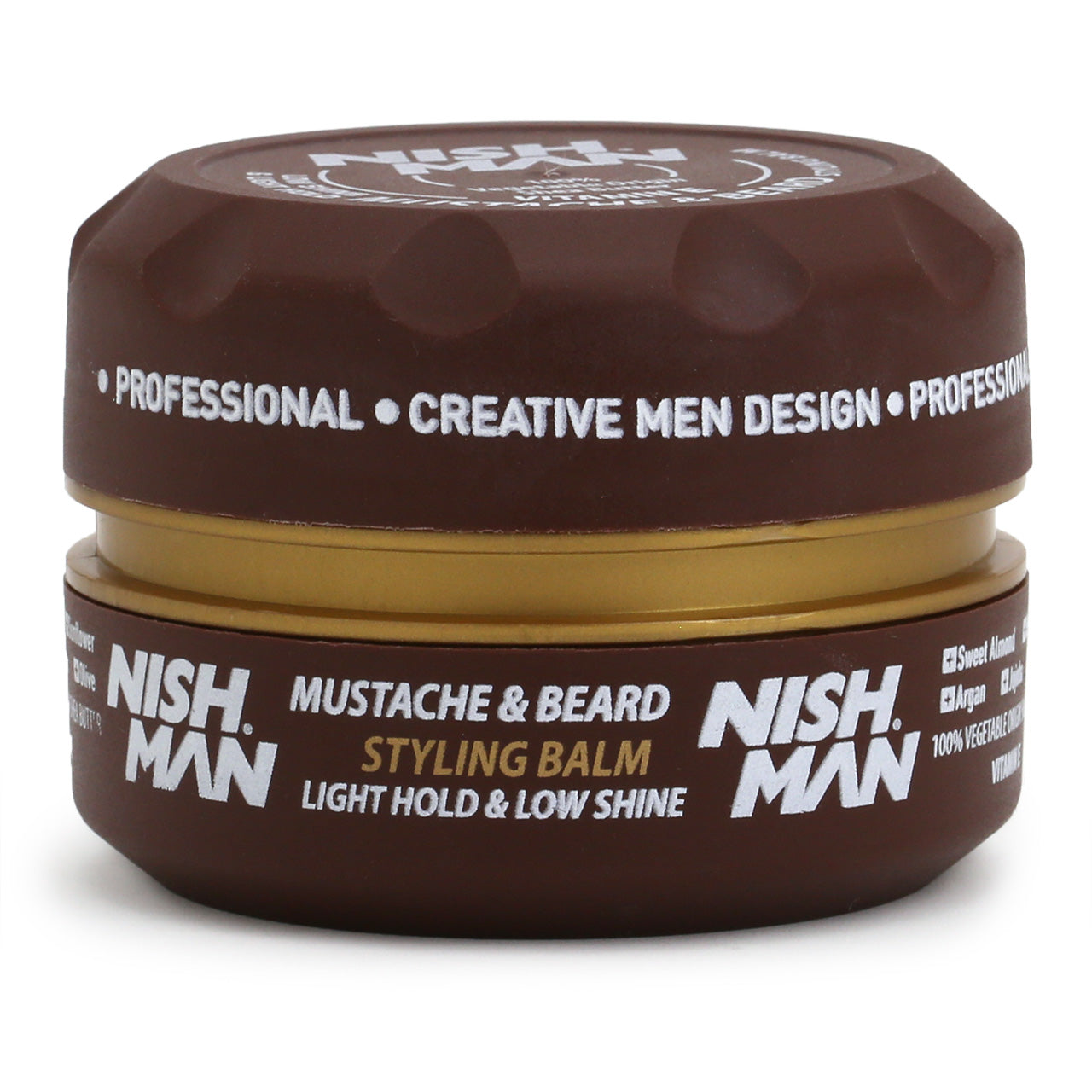 NishMan Mustache & Beard Balm 100ml tub, top view