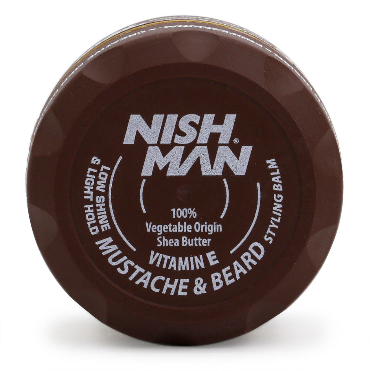 NishMan Mustache & Beard Balm 100ml tub, top view