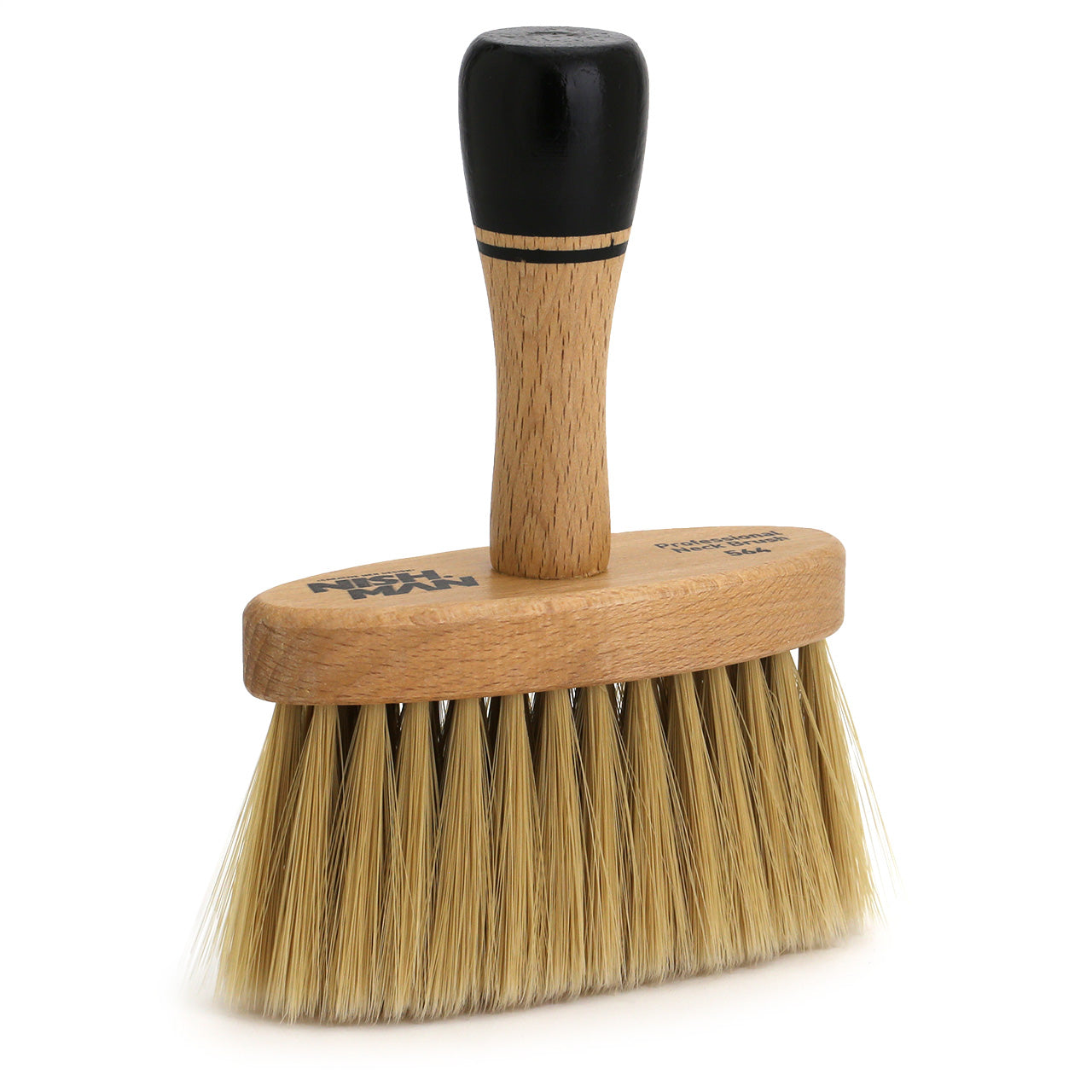 Nishman Neck Brush with wooden handle and cruelty-free synthetic bristles for a soft but firm cleaning action