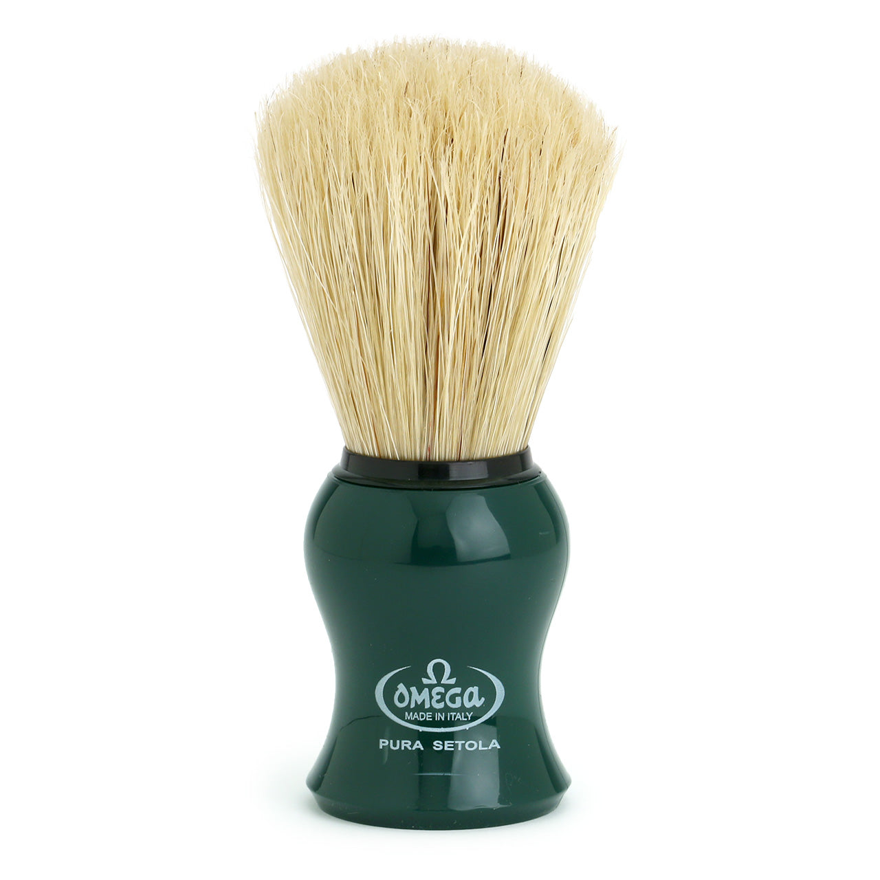 Omega Pure Bristle Shaving Brush 10065 bottle green
