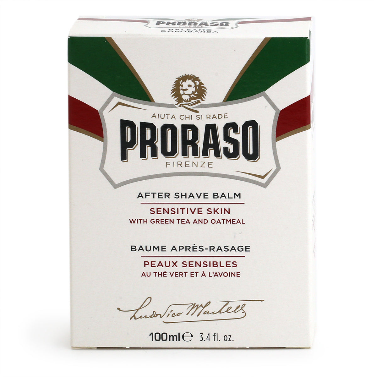 Proraso After Shave Balm with Green Tea &amp; Oatmeal white box
