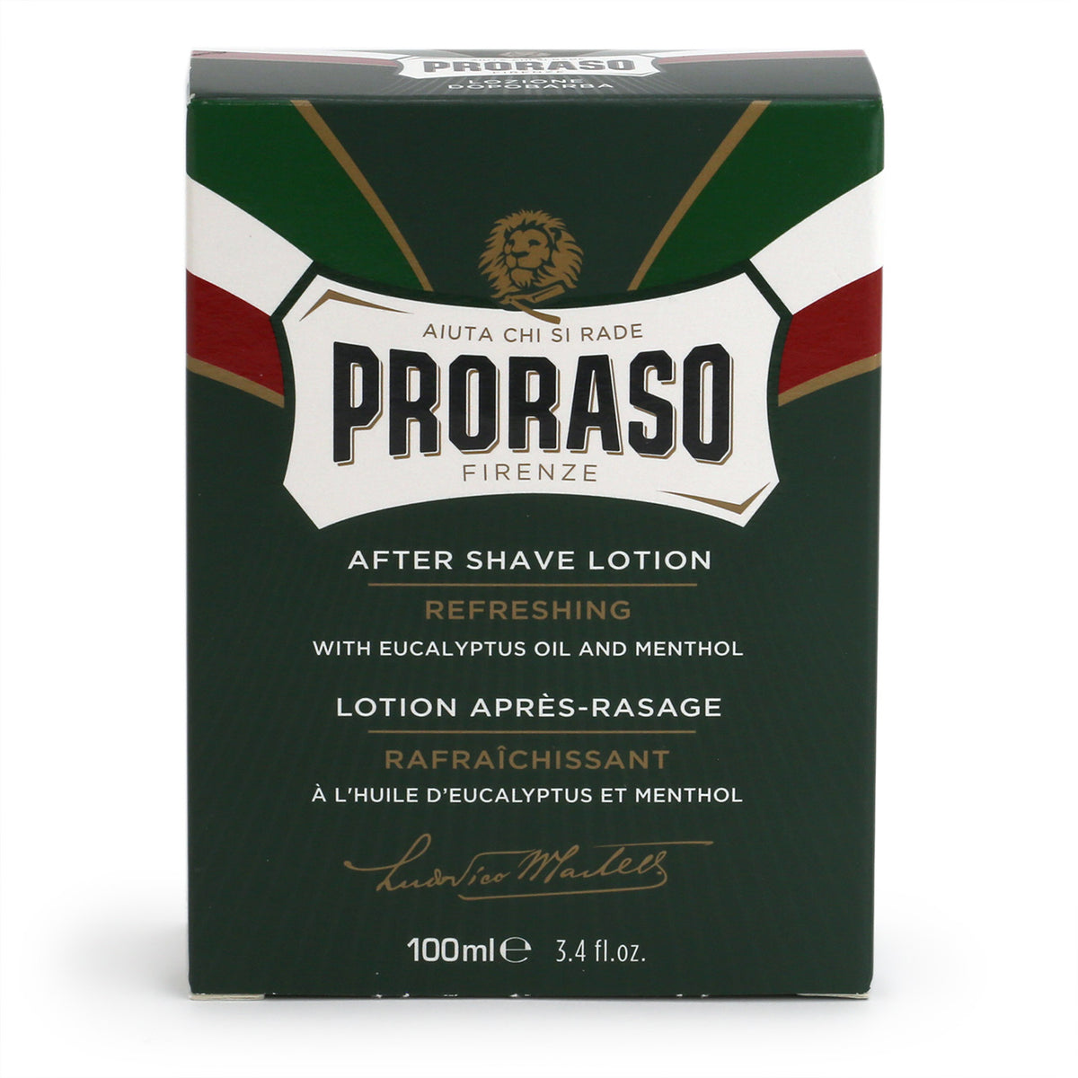Proraso After Shave Lotion with Eucalyptus &amp; Menthol - Refreshing - dark green box