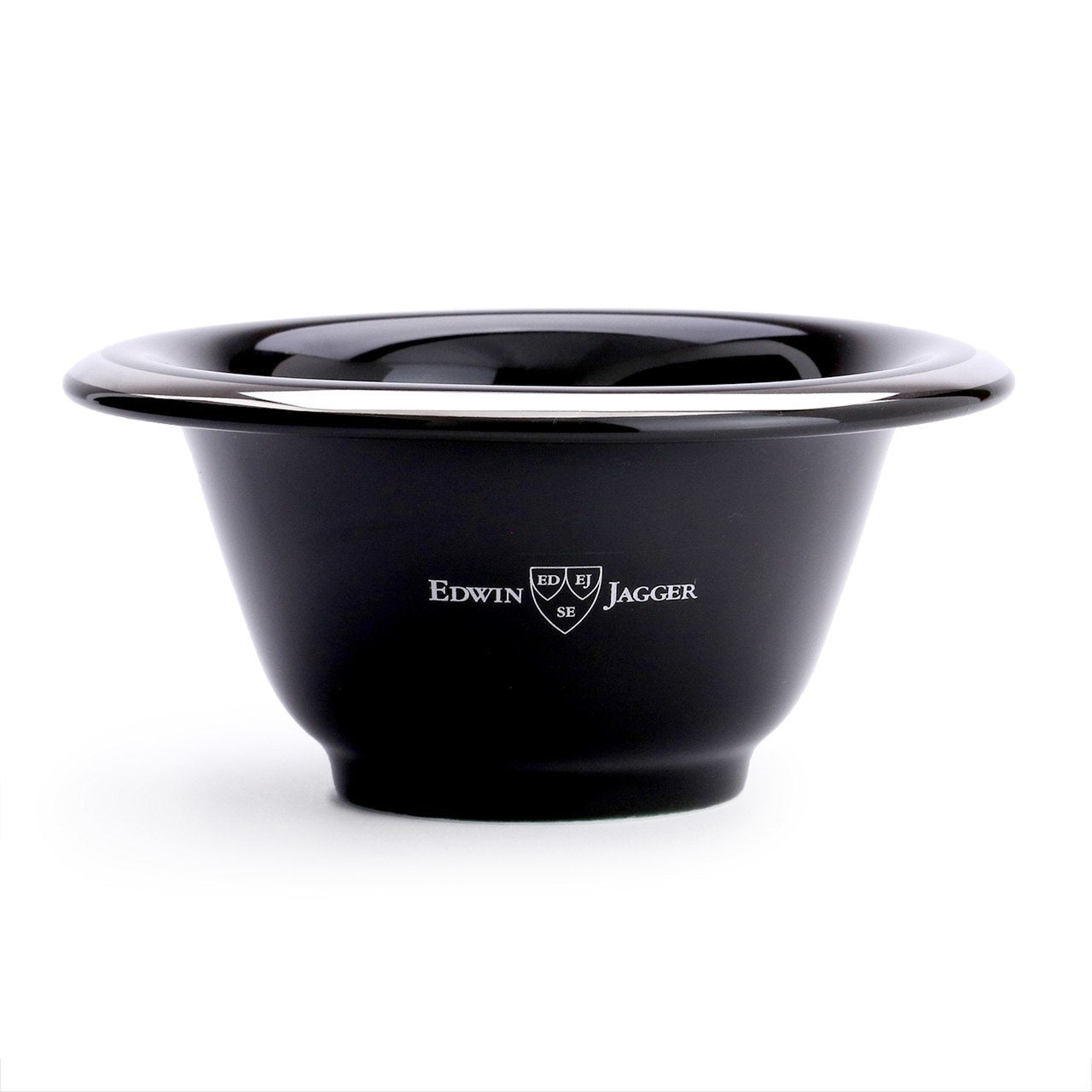 Edwin Jagger Black Lather Bowl with silver rim