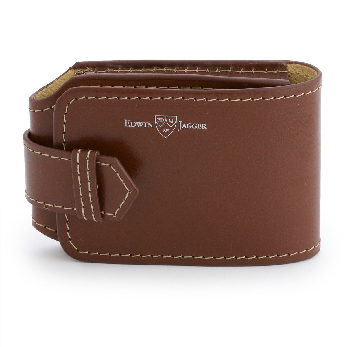 Edwin Jagger Travel set, brown leather case, closed