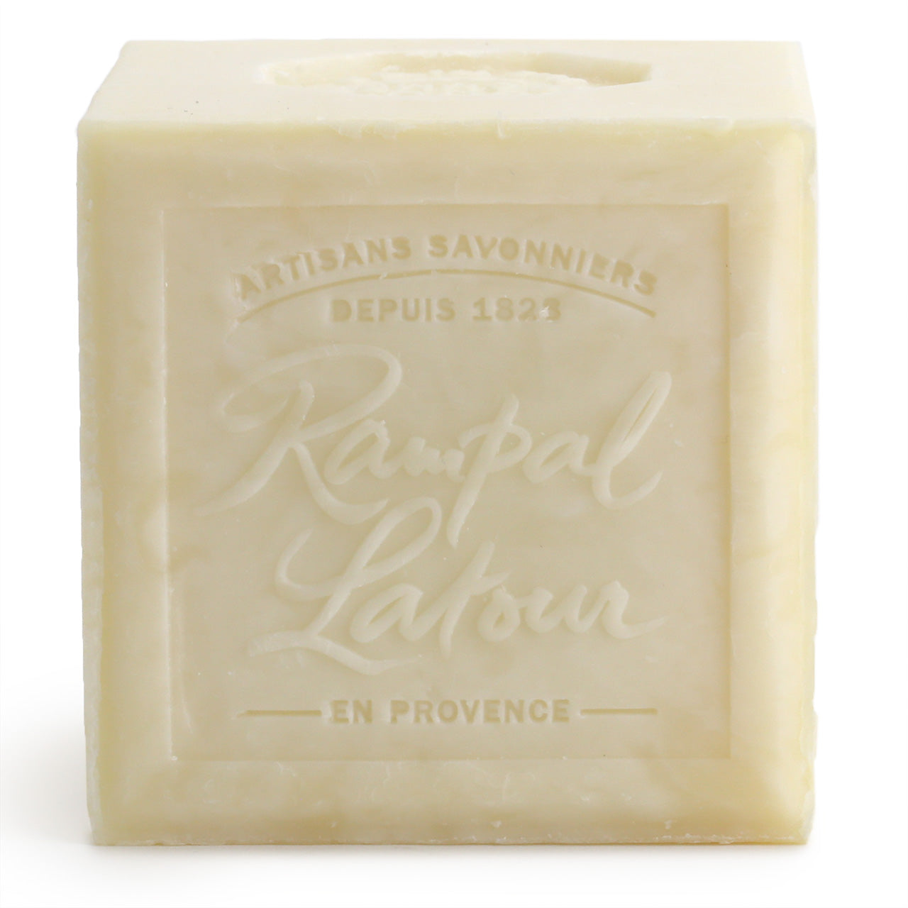 Rampal Latour 600g block of artisan Soap, front view. It's big. You won't want to drop it on your foot!