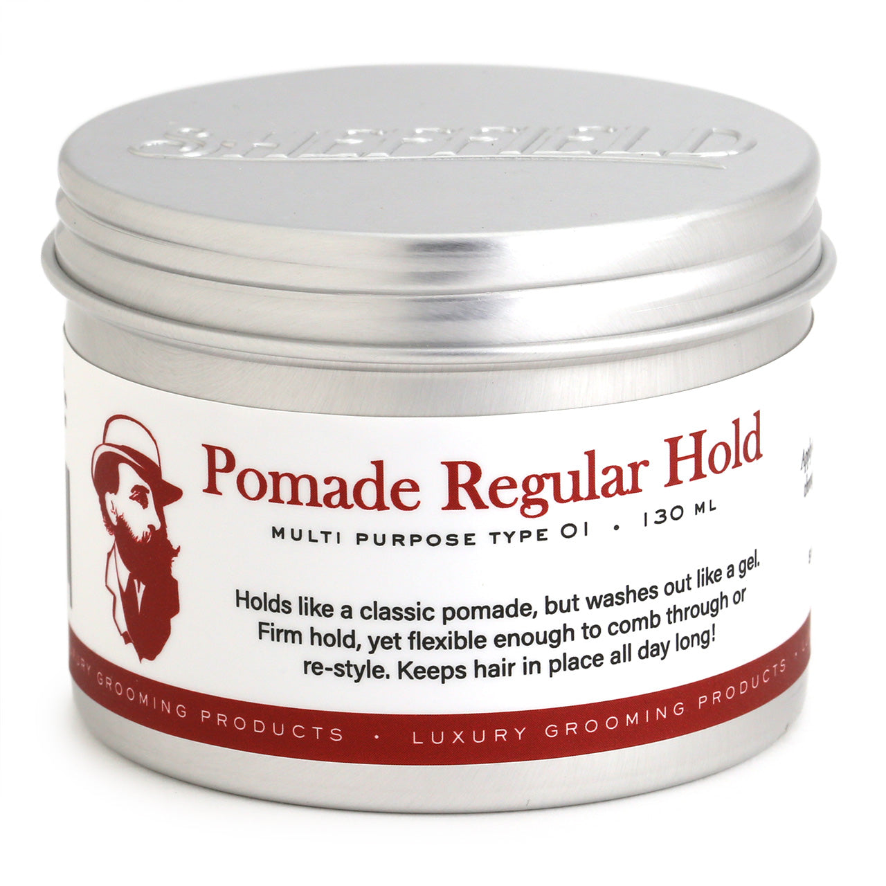 Sheffield Pomade Regular Hold, 130ml Front of tin