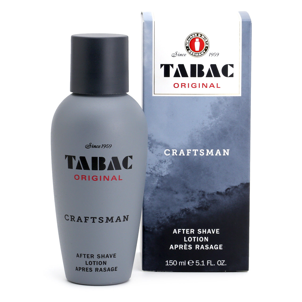 Tabac Original Craftsman Aftershave Lotion 150ml is packed in a heavy stone-like bottle