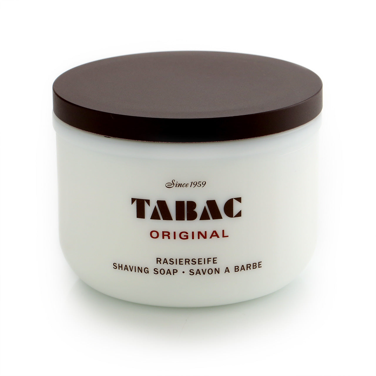Tabac Original Shaving Soap in a white glass bowl