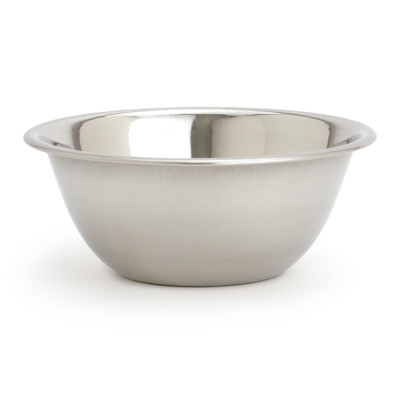 small stainless steel lather bowl three-quarter view