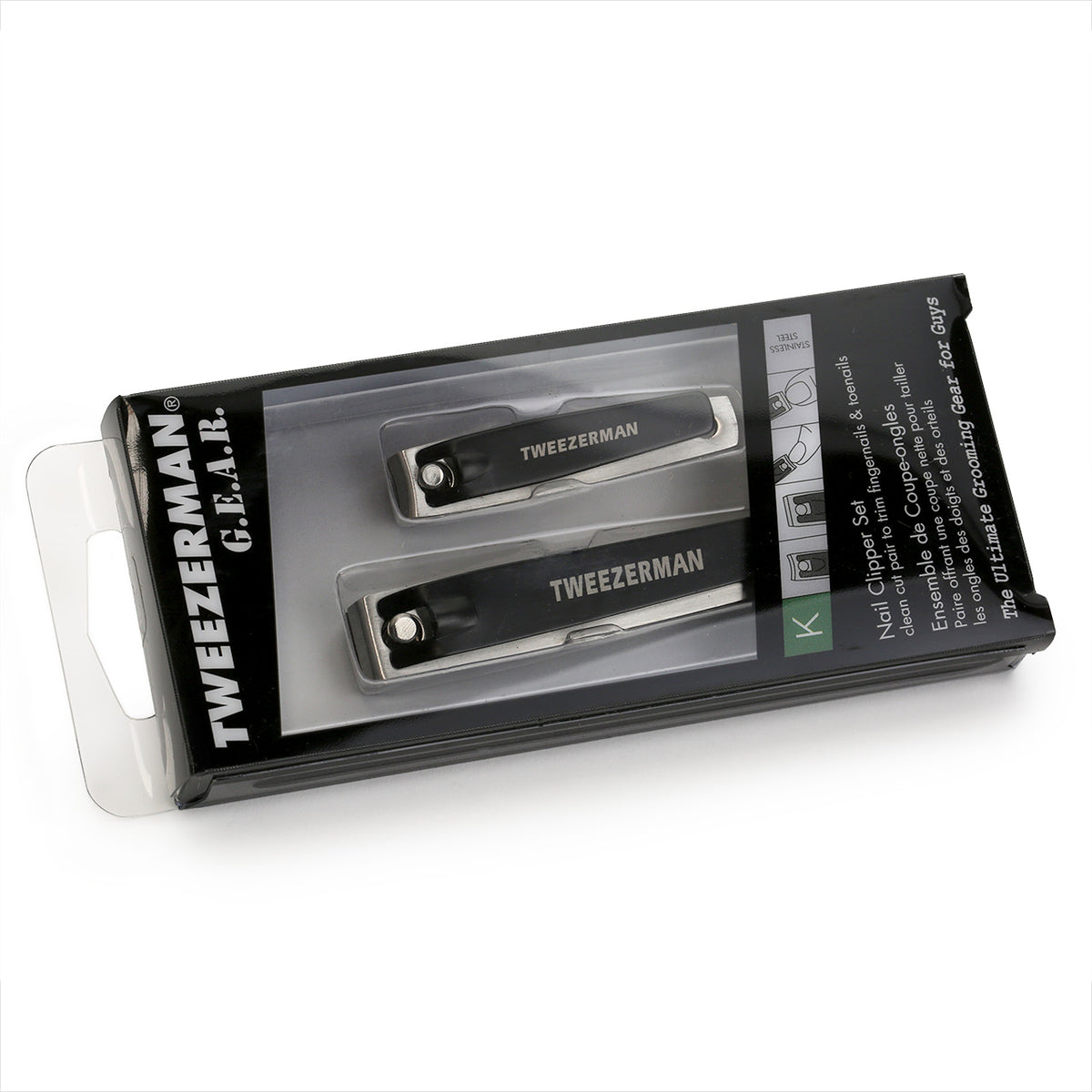 Tweezerman Fingernail and Toenail clipper pack is see through protective plastic pack.