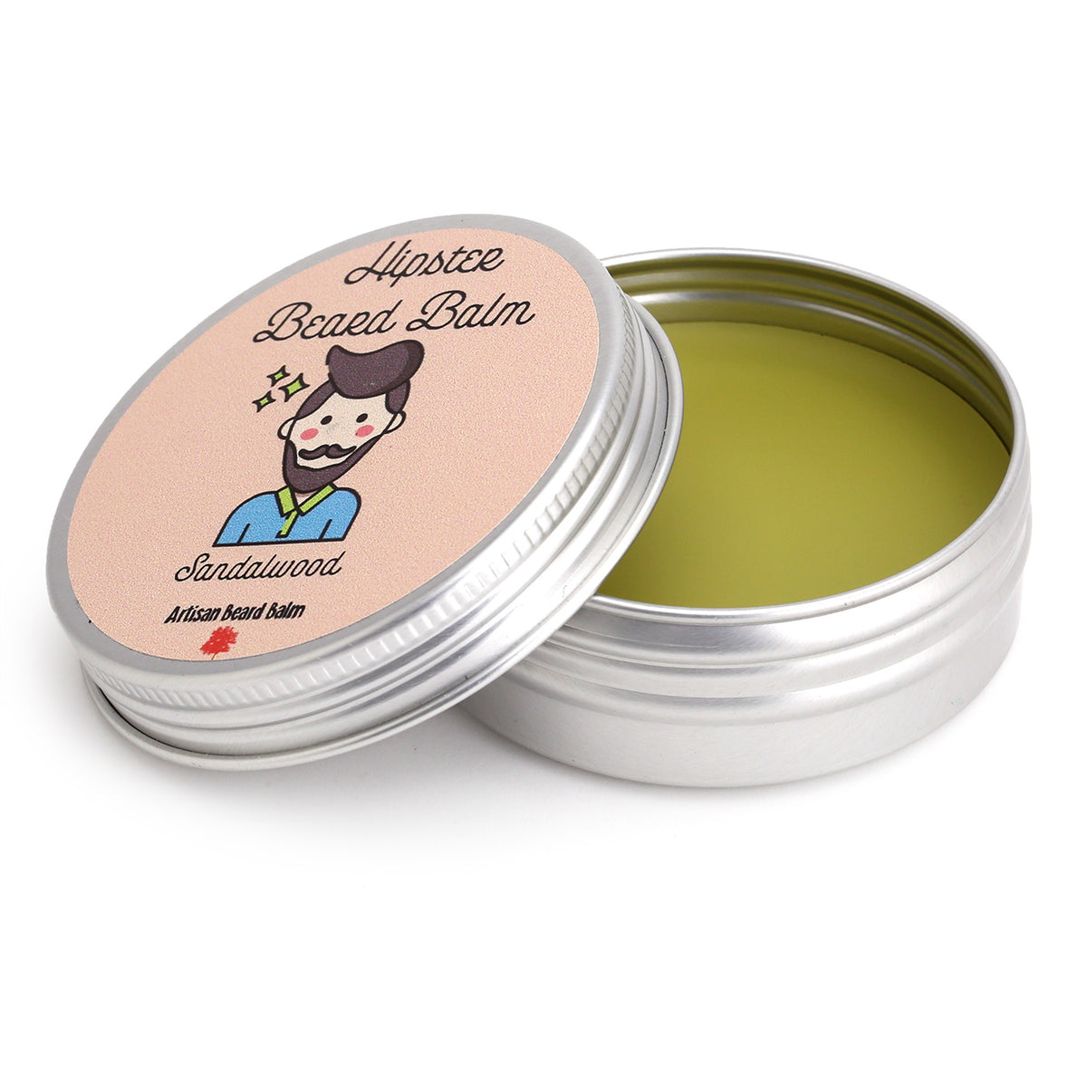 Whispers from The Woods Beard Balm - Sandalwood, showing inside the tin